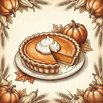 Pumpkin Pie — The Great Gourd’s Gift, framed illustration